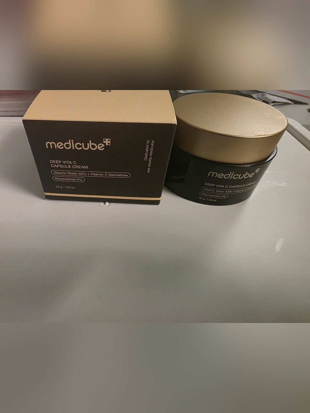 Medicube Deep Vita C Capsule Cream — Black & Gold Moisturizer